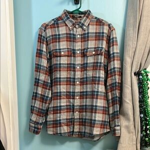 Matix Blue and Red Plaid Button Down Shirt